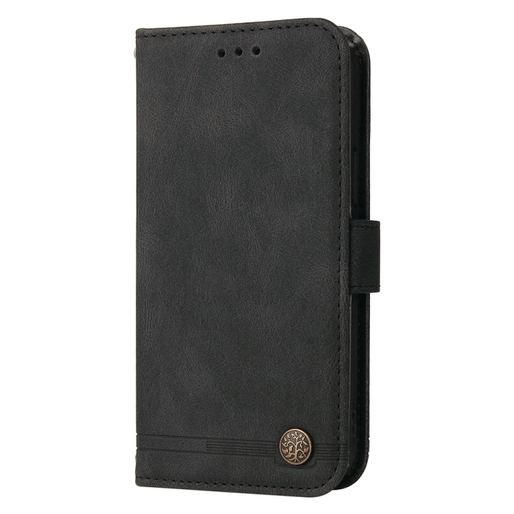For Google Pixel 9 Skin Feel Life Tree Metal Button Leather Phone Case(Black)