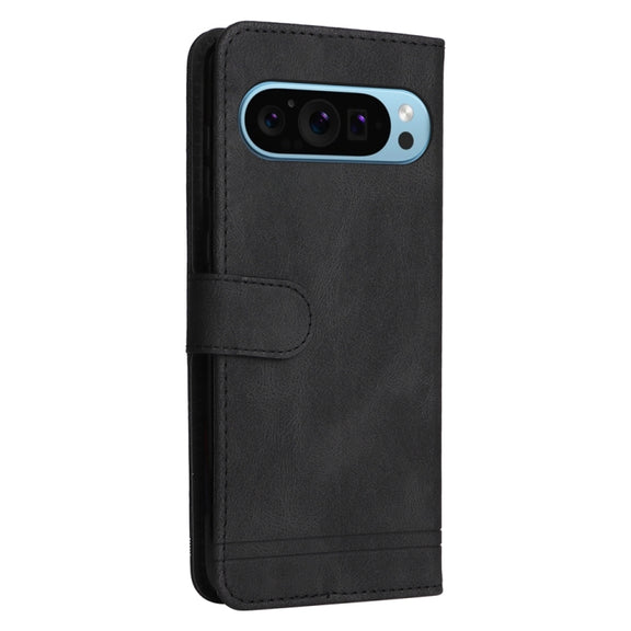 For Google Pixel 9 Skin Feel Life Tree Metal Button Leather Phone Case(Black)