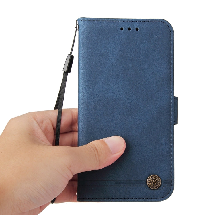 For Google Pixel 9 Skin Feel Life Tree Metal Button Leather Phone Case(Blue)
