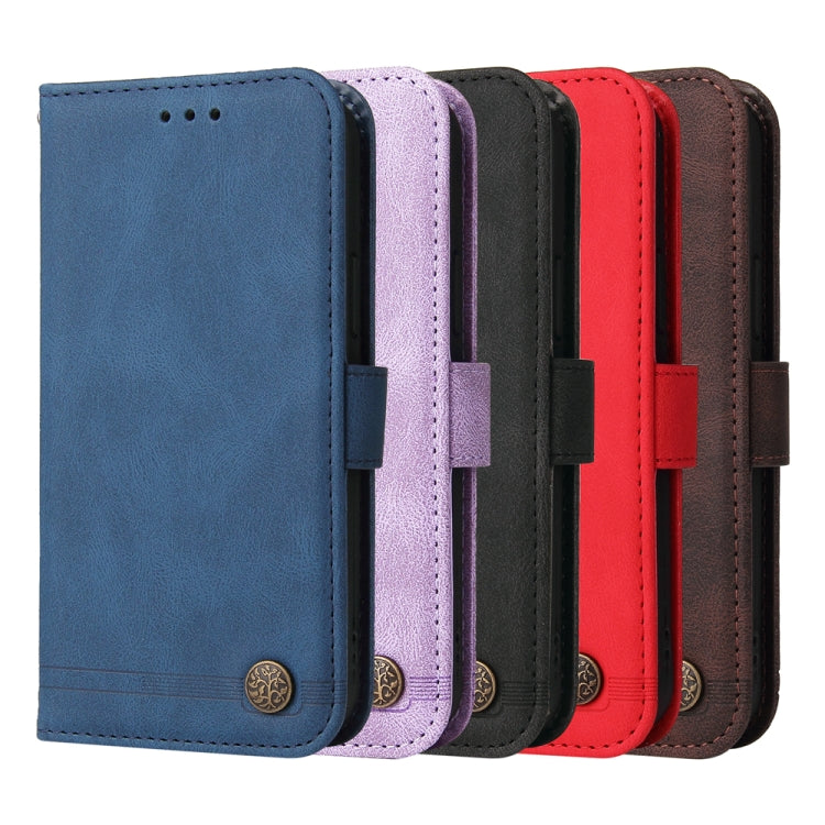For Google Pixel 9 Pro Skin Feel Life Tree Metal Button Leather Phone Case(Red)