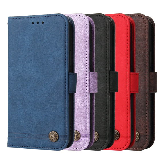 For Google Pixel 9 Pro Skin Feel Life Tree Metal Button Leather Phone Case(Red)