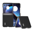 For Motorola Razr 40 Ultra ABEEL Genuine Leather Wave Black Edge Phone Case(Black) - Motorola Cases by PMC TechLife | Online Shopping South Africa | PMC TechLife | Buy Now Pay Later Mobicred
