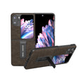For OPPO Find N2 Flip ABEEL Dream Litchi Texture PU Phone Case with Holder(Khaki) - Find N2 Flip Cases by PMC TechLife | Online Shopping South Africa | PMC TechLife