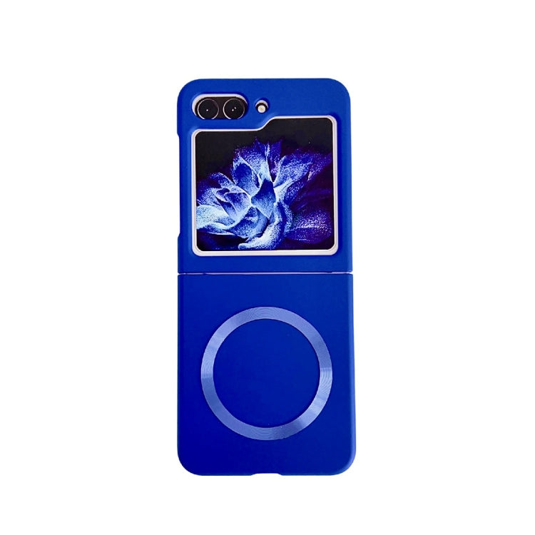 For Samsung Galaxy Z Flip5 Skin Feel Magsafe Magnetic Shockproof PC Phone Case(Dark Blue)