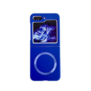 For Samsung Galaxy Z Flip5 Skin Feel Magsafe Magnetic Shockproof PC Phone Case(Dark Blue)