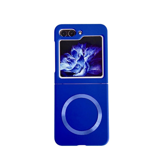 For Samsung Galaxy Z Flip5 Skin Feel Magsafe Magnetic Shockproof PC Phone Case(Dark Blue)