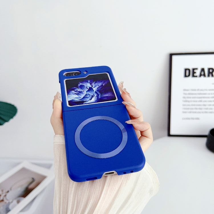 For Samsung Galaxy Z Flip5 Skin Feel Magsafe Magnetic Shockproof PC Phone Case(Dark Blue)