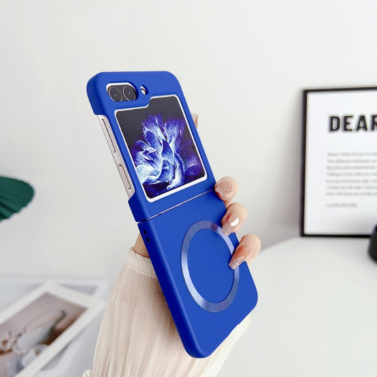 For Samsung Galaxy Z Flip5 Skin Feel Magsafe Magnetic Shockproof PC Phone Case(Dark Blue)
