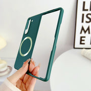 For Samsung Galaxy Z Fold5 Skin Feel Magsafe Magnetic Shockproof PC Phone Case(Dark Green)