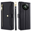 For Realme 12 5G Sheep Texture Cross-body Zipper Wallet Leather Phone Case(Black) - Realme Cases by PMC TechLife | Online Shopping South Africa | PMC TechLife | Buy Now Pay Later Mobicred