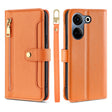 For Tecno Camon 20 Pro 4G Sheep Texture Cross-body Zipper Wallet Leather Phone Case(Orange) - Tecno Cases by PMC TechLife | Online Shopping South Africa | PMC TechLife | Buy Now Pay Later Mobicred