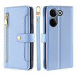 For Tecno Camon 20 Pro 4G Sheep Texture Cross-body Zipper Wallet Leather Phone Case(Blue) - Tecno Cases by PMC TechLife | Online Shopping South Africa | PMC TechLife | Buy Now Pay Later Mobicred