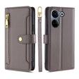 For Tecno Camon 20 Pro 4G Sheep Texture Cross-body Zipper Wallet Leather Phone Case(Grey) - Tecno Cases by PMC TechLife | Online Shopping South Africa | PMC TechLife | Buy Now Pay Later Mobicred
