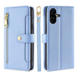 For Tecno Pova Neo 3 Sheep Texture Cross-body Zipper Wallet Leather Phone Case(Blue) - Tecno Cases by PMC TechLife | Online Shopping South Africa | PMC TechLife | Buy Now Pay Later Mobicred