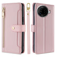 For Tecno Camon 30 Pro 5G Sheep Texture Cross-body Zipper Wallet Leather Phone Case(Pink) - Tecno Cases by PMC TechLife | Online Shopping South Africa | PMC TechLife | Buy Now Pay Later Mobicred