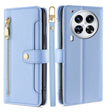 For Tecno Camon 30 Premier 5G Sheep Texture Cross-body Zipper Wallet Leather Phone Case(Blue) - free shipping - PMC TechLife - Order now!