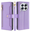 For Tecno Camon 30 Premier 5G Sheep Texture Cross-body Zipper Wallet Leather Phone Case(Purple) - free shipping - PMC TechLife - Order now!