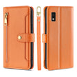 For Sharp Aqous Wish3 Sheep Texture Cross-body Zipper Wallet Leather Phone Case(Orange) - More Brand by PMC TechLife | Online Shopping South Africa | PMC TechLife | Buy Now Pay Later Mobicred