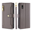 For Sharp Aqous Wish3 Sheep Texture Cross-body Zipper Wallet Leather Phone Case(Grey) - More Brand by PMC TechLife | Online Shopping South Africa | PMC TechLife | Buy Now Pay Later Mobicred
