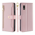 For Sharp Aqous Wish3 Sheep Texture Cross-body Zipper Wallet Leather Phone Case(Pink) - More Brand by PMC TechLife | Online Shopping South Africa | PMC TechLife | Buy Now Pay Later Mobicred