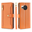 For Sharp Aquos R8 SH-52D Sheep Texture Cross-body Zipper Wallet Leather Phone Case(Orange) - More Brand by PMC TechLife | Online Shopping South Africa | PMC TechLife | Buy Now Pay Later Mobicred