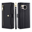 For Sharp Aquos sense8 Sheep Texture Cross-body Zipper Wallet Leather Phone Case(Black) - More Brand by PMC TechLife | Online Shopping South Africa | PMC TechLife | Buy Now Pay Later Mobicred