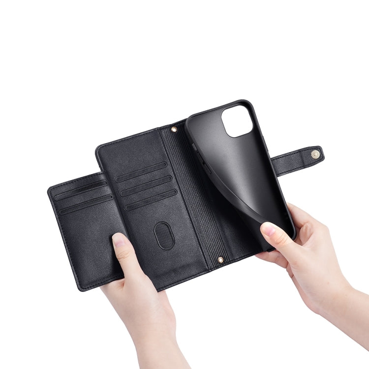 For Sharp Aquos sense8 Sheep Texture Cross-body Zipper Wallet Leather Phone Case(Black)