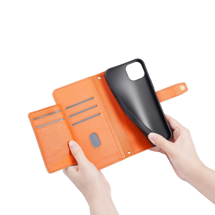 For Sharp Aquos sense8 Sheep Texture Cross-body Zipper Wallet Leather Phone Case(Orange)