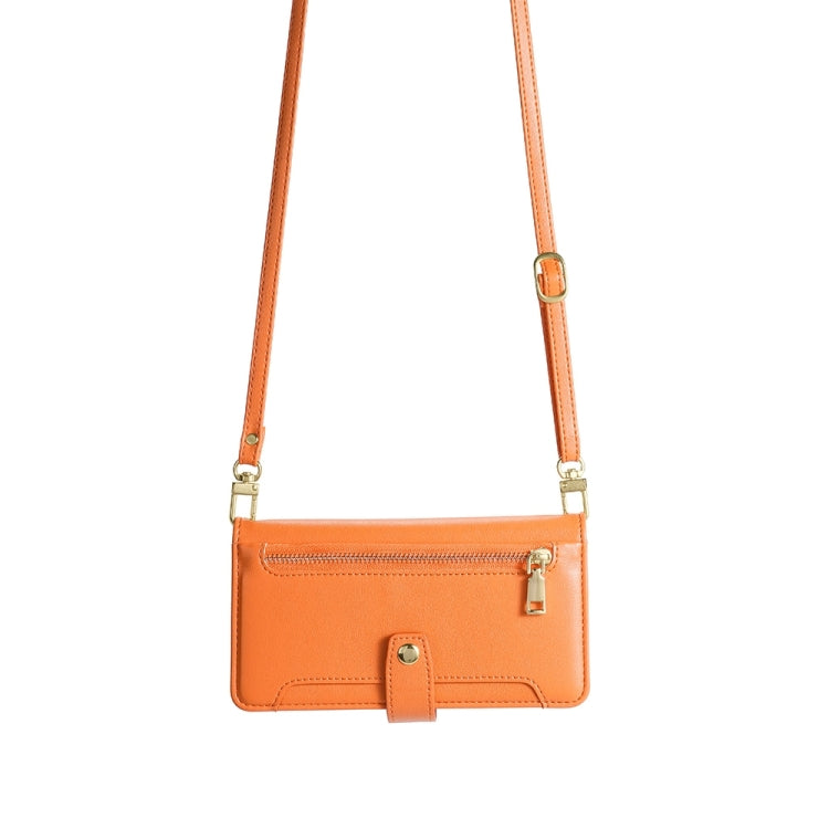 For Sharp Aquos sense8 Sheep Texture Cross-body Zipper Wallet Leather Phone Case(Orange)