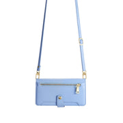 For Sharp Aquos sense8 Sheep Texture Cross-body Zipper Wallet Leather Phone Case(Blue)