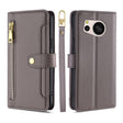 For Sharp Aquos sense8 Sheep Texture Cross-body Zipper Wallet Leather Phone Case(Grey) - More Brand by PMC TechLife | Online Shopping South Africa | PMC TechLife | Buy Now Pay Later Mobicred