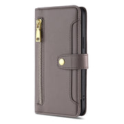 For Sharp Aquos sense8 Sheep Texture Cross-body Zipper Wallet Leather Phone Case(Grey)