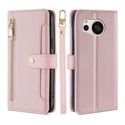 For Sharp Aquos sense8 Sheep Texture Cross-body Zipper Wallet Leather Phone Case(Pink)