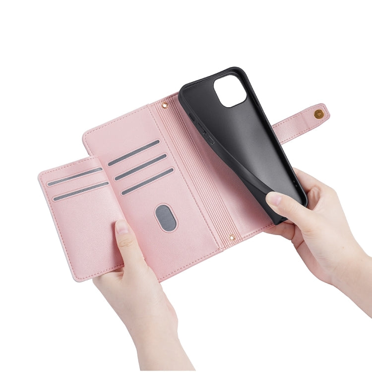 For Sharp Aquos sense8 Sheep Texture Cross-body Zipper Wallet Leather Phone Case(Pink)