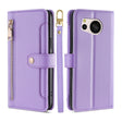 For Sharp Aquos sense8 Sheep Texture Cross-body Zipper Wallet Leather Phone Case(Purple) - More Brand by PMC TechLife | Online Shopping South Africa | PMC TechLife | Buy Now Pay Later Mobicred