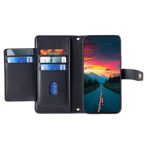 For Sharp Aquos R9 Sheep Texture Cross-body Zipper Wallet Leather Phone Case(Black)