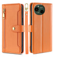 For Sharp Aquos R9 Sheep Texture Cross-body Zipper Wallet Leather Phone Case(Orange) - More Brand by PMC TechLife | Online Shopping South Africa | PMC TechLife | Buy Now Pay Later Mobicred