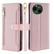 For Sharp Aquos R9 Sheep Texture Cross-body Zipper Wallet Leather Phone Case(Pink) - More Brand by PMC TechLife | Online Shopping South Africa | PMC TechLife | Buy Now Pay Later Mobicred