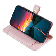 For Sharp Aquos R9 Sheep Texture Cross-body Zipper Wallet Leather Phone Case(Pink)