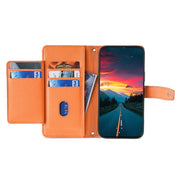For Sharp Aquos Wish4 Sheep Texture Cross-body Zipper Wallet Leather Phone Case(Orange)