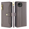 For Sharp Aquos Wish4 Sheep Texture Cross-body Zipper Wallet Leather Phone Case(Grey) - free shipping - PMC TechLife - Order now!