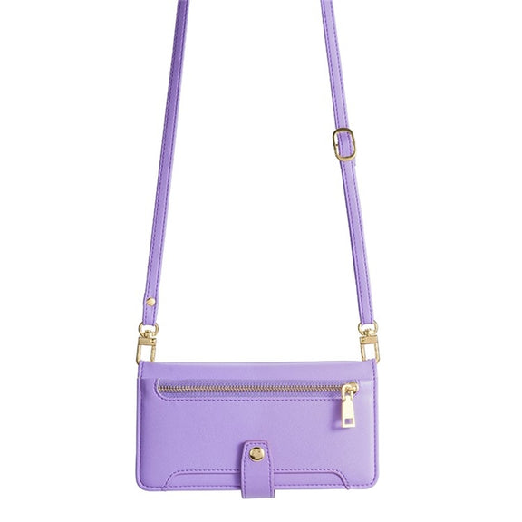 For Sharp Aquos Wish4 Sheep Texture Cross-body Zipper Wallet Leather Phone Case(Purple)