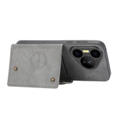 For Huawei Pura 70 Double Buckle Card Slots Magnetic Phone Case(Grey)