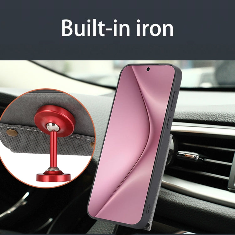 For Huawei Pura 70 Double Buckle Card Slots Magnetic Phone Case(Grey)