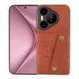 For Huawei Pura 70 Double Buckle Card Slots Magnetic Phone Case(Brown) - Huawei Cases by PMC Jewellery | Online Shopping South Africa | PMC Jewellery | Buy Now Pay Later Mobicred