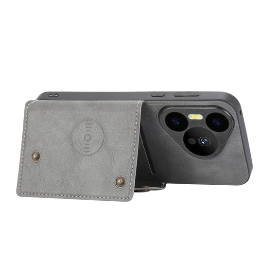 For Huawei Pura 70 Pro Double Buckle Card Slots Magnetic Phone Case(Grey)