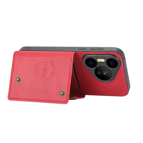 For Huawei Pura 70 Pro Double Buckle Card Slots Magnetic Phone Case(Red)