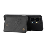For Xiaomi Redmi Note 12 4G Global Double Buckle Card Slots Magnetic Phone Case(Black)