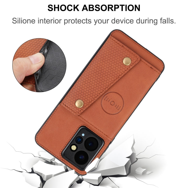 For Xiaomi Redmi Note 12 4G Global Double Buckle Card Slots Magnetic Phone Case(Black)
