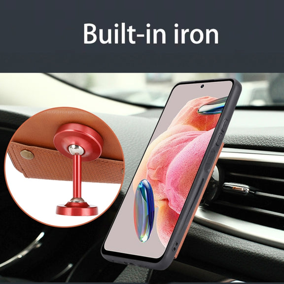 For Xiaomi Redmi Note 12 4G Global Double Buckle Card Slots Magnetic Phone Case(Black)